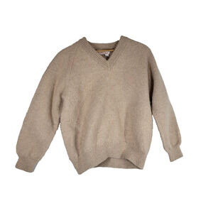 Vintage Fotrama Sweater Womens Large 100% Alpaca Wool Knit Peru Grandpa V Neck